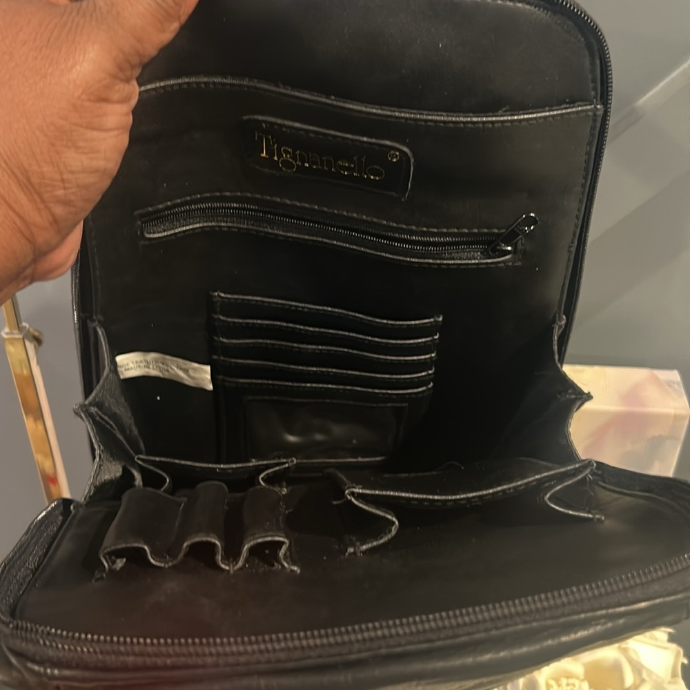 Tignanello Black Leather Backpack Bundle - Picture 3 of 10